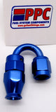 Blue Show Polished PTFE Swivel Hose Ends Aluminum