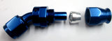 Blue Show Polished PTFE Swivel Hose Ends Aluminum