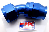 Blue Show Polished PTFE Swivel Hose Ends Aluminum