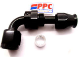 Black Show Polished PTFE Swivel Hose Ends Aluminum