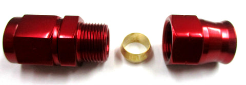 Speed Daddy 12AN Female Red Aluminum Flare Fitting For Steel Or Aluminum Hard Line - 3/4" Tubing Sleeve Nut