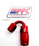 Show Polished Red Anodized Aluminum Re-Usable Swivel Hose Ends