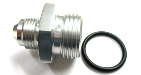 SimChrome Polished Silver O-Ring Boss ORB  to AN Male Flare Straight  Aluminum Fitting