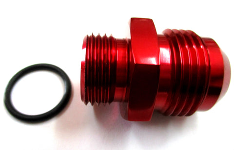 Red Show Polished  O-Ring Boss ORB  to AN Male Flare Straight  Aluminum Fittings