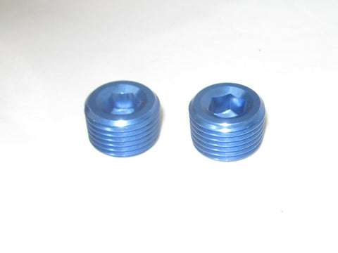 Performance Plumbing 1/2" NPT Aluminum Pipe Plugs – Allen Head, SimChrome Anodized (Pair)