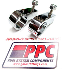 Performance Plumbing P-Clamps - 1/2" I.D. - SimChrome Polished Silver (2 Pack)