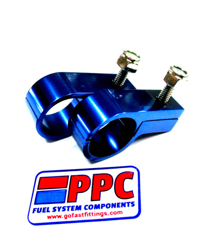 Blue Show Polished Billet Aluminum  "P" Clamps