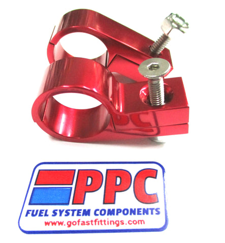 Red Show Polished Billet Aluminum  "P" Clamps